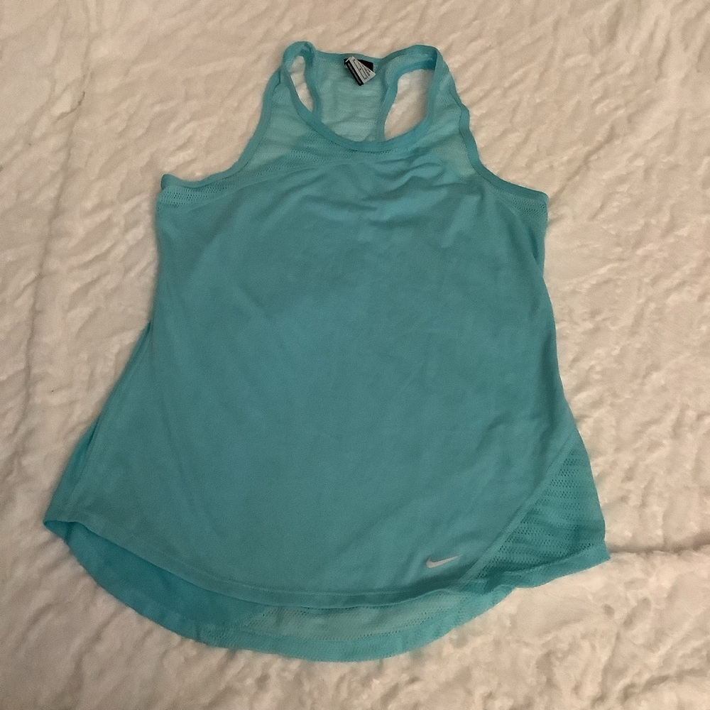 Nike Dri Fit Racerback Tank Top Teal Mesh Sz Medium -SI